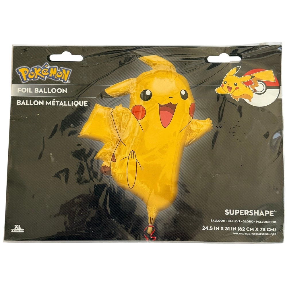 Pokemon Pikachu Supershape Foil Balloon XL Party Decor Yellow 24.5x31 Anagram